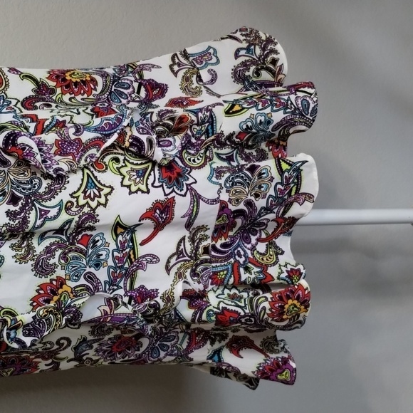 Banana Republic Colorful Sleeveless Paisley Ruffle Pleated Top - Picture 5 of 11